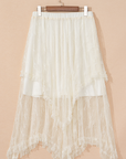 Lace Ruffle Tiered Maxi Skirt