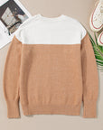 Isabella Colorblock Ribbed Trim Sweater