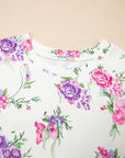 Floral Pullover and Drawstring Lounge Set