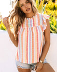 Addilyn Ruffled O-neck Sleeveless Top