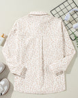 Leopard Corduroy Flap Pockets Button-Up Shacket