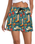 Women's Cactus Cowgirl Boot Beach Board Shorts