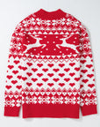 Christmas Reindeer and Heart High Neck Sweater
