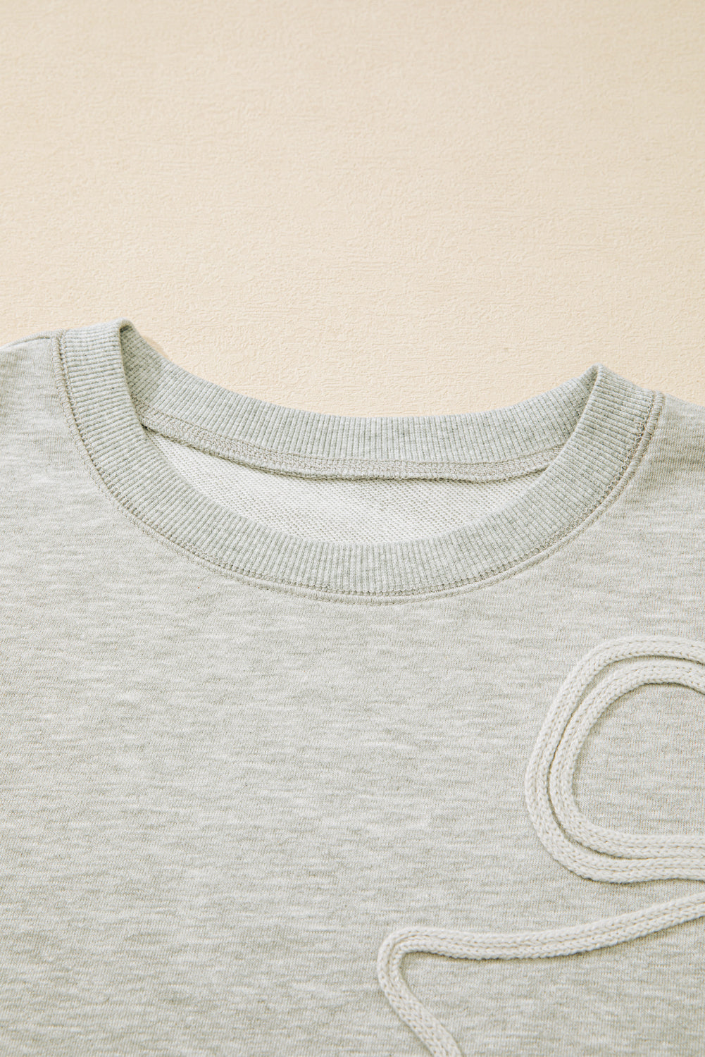 Plus Size Bow Embroidered Drop Shoulder Sweatshirt