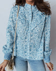 Floral Puff Sleeve Button-Up Shirt