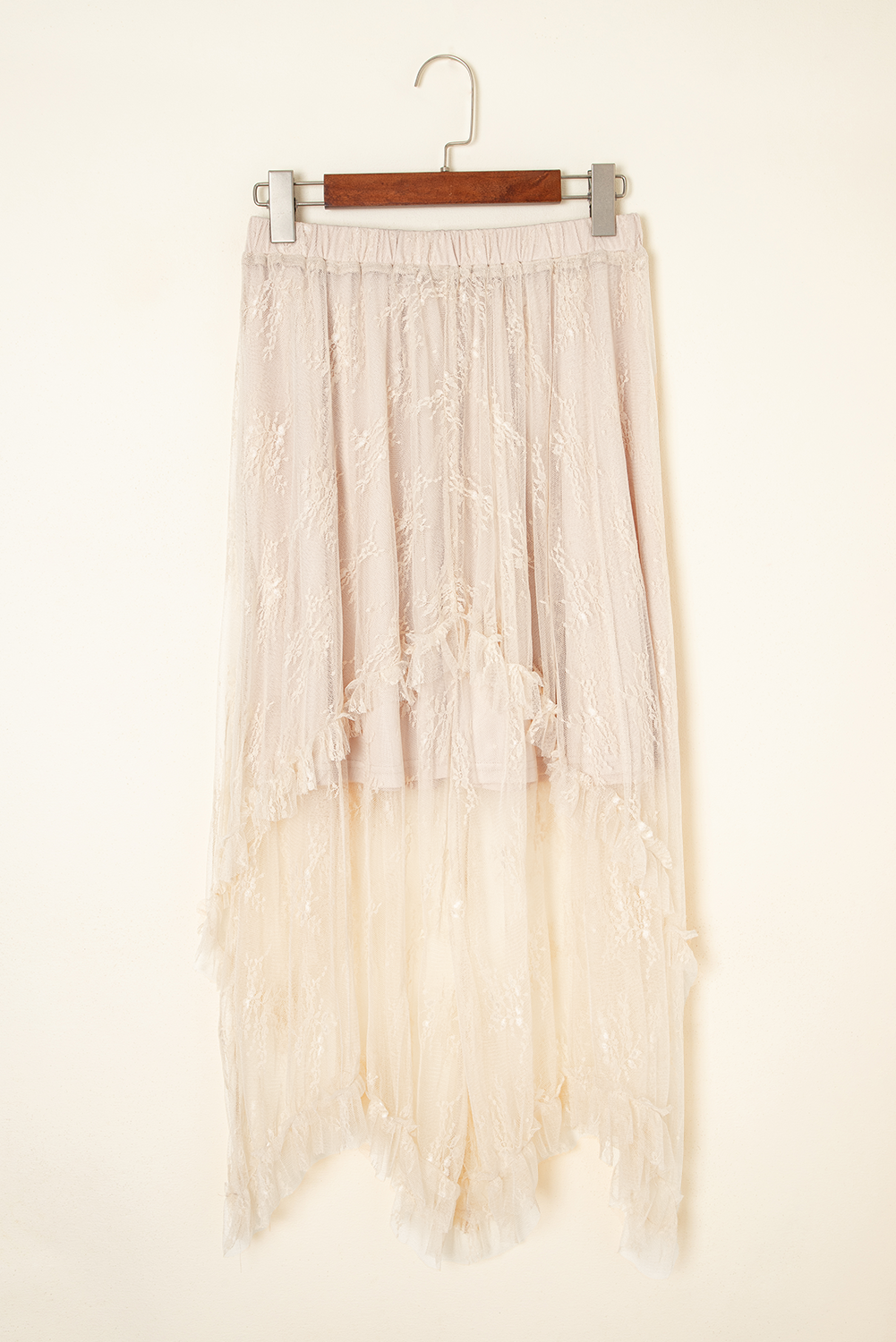Lace Ruffle Tiered Maxi Skirt