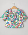 Marlowe Loose Fit Puff Sleeve Square Neck Blouse