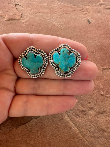 Shop Cactus Cuties: Handmade Sterling Silver Turquoise Earrings