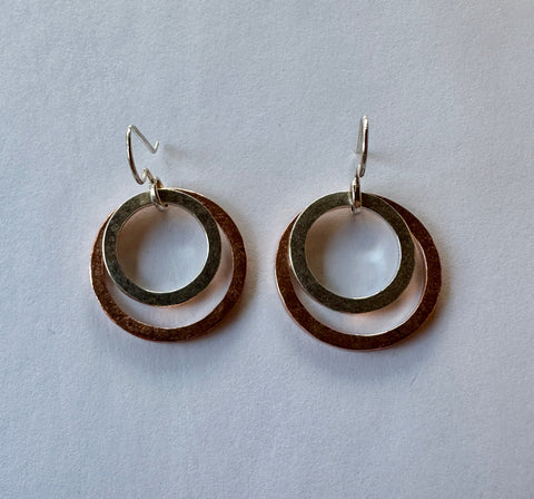 COPPER & SILVER RINGS EARRING