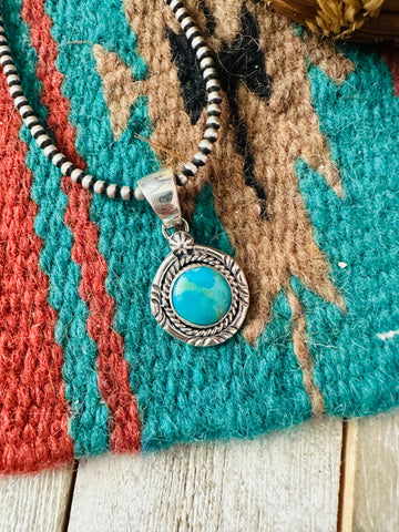 Navajo Sterling Silver & Turquoise Pendant