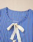 Dream Stripe Tied Front Blouse