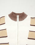 Stripe Half-Zip Drop Shoulder Sweater