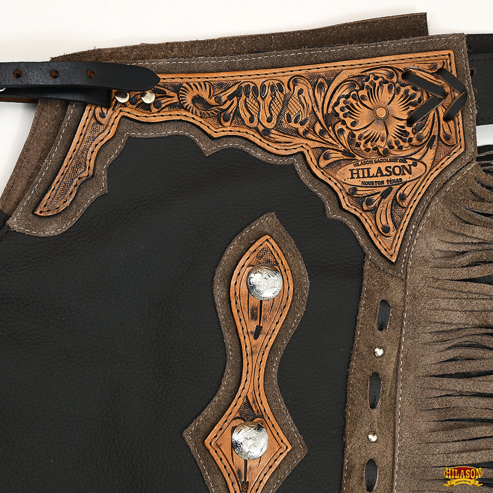 Bull Riding Chinks Adult Pro Rodeo Bronc Genuine Leather Hilason