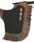 Hilason Western Bull Riding Chinks Chaps Adult Pro Rodeo Bronc Genuine Leather