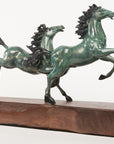Arabian Horses Galloping Western Equestrian Art Bronze Limited Edtion Sculpture