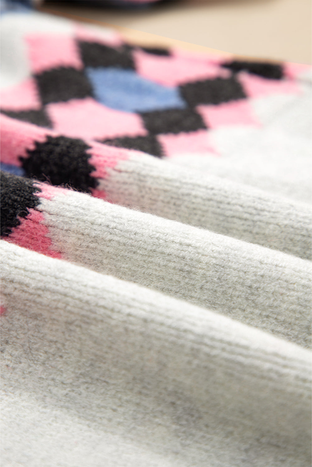 Stripe Geometric Button-Up Sweater Cardigan