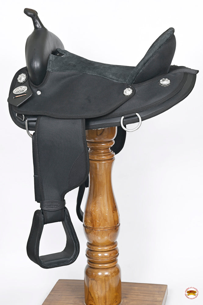 Hilason Horse Trail Pleasure Endurance Synthetic Saddle Black