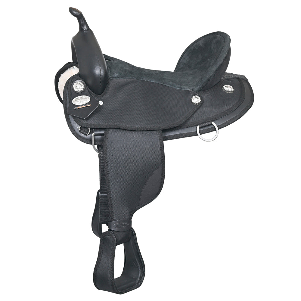 Hilason Horse Trail Pleasure Endurance Synthetic Saddle Black