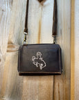 Bucking Horse Rustic Leather All Tooled Leather Crossbody
