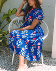 Blue Ruffle Hem Country Dress
