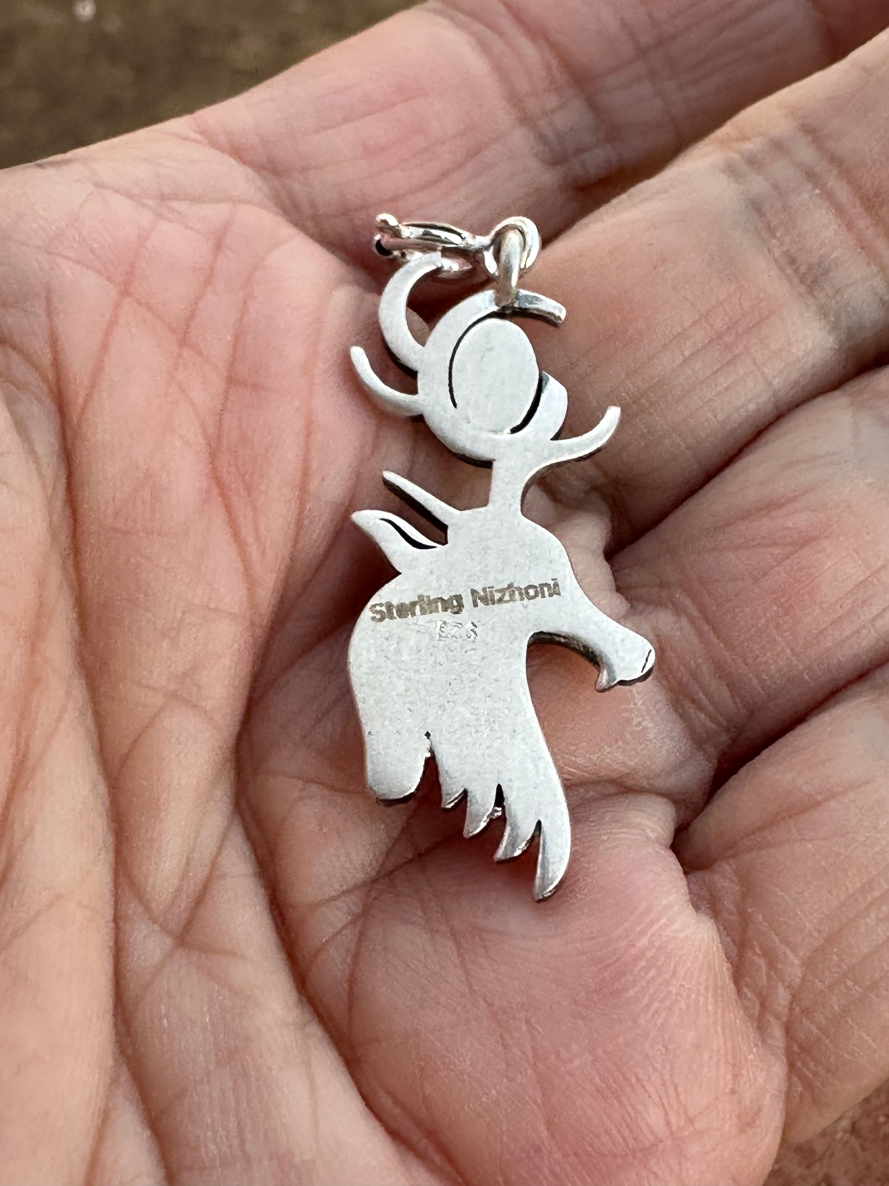 Handmade Sterling Silver and Coral CHRISTMAS REINDEER Charm