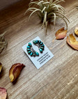 Half Cluster Earrings – Turquoise & Sterling Silver