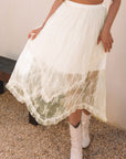 Lace Ruffle Tiered Maxi Skirt