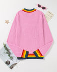 Christmas Merry & Bright Stripe Trim Sweater