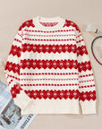 Christmas Western Geometric Crew Neck Sweater