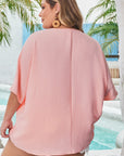 Aliyah Plus Size Textured Half Sleeve Top