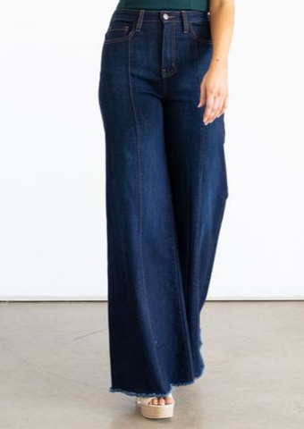 The Loretta Trouser Jean in Dark Wash