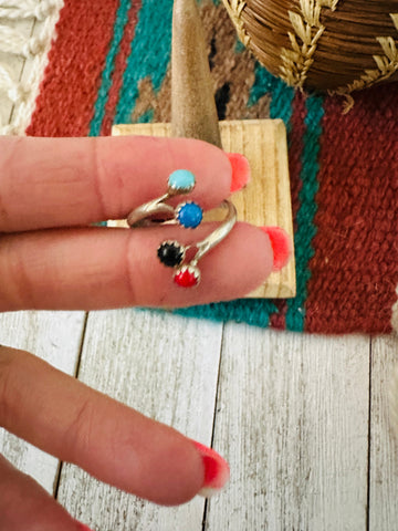 Navajo Sterling Silver & Multi Stone Adjustable Ring