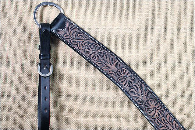 HILASON Western Horse Headstall &amp; Breast Collar Tack Genuine American Leather Floral Rough Out Black