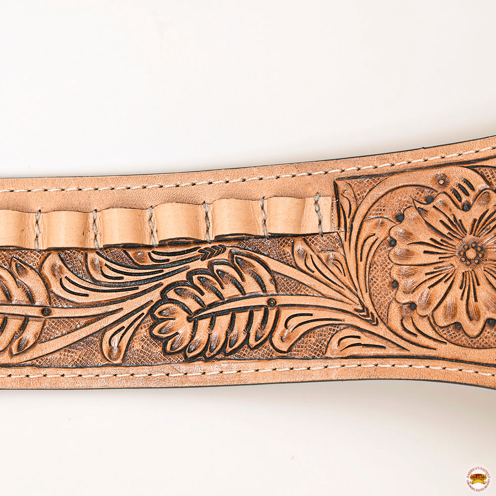 Hilason Western Right Hand Gun Holster Rig 44/45 Caliber Leather Cowboy