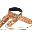 Hilason Western Right Hand Gun Holster Rig 44/45 Caliber Leather Cowboy