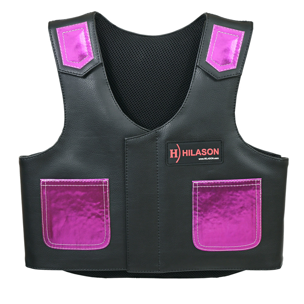 Hilason Kids Junior Youth Horse Riding Pro Rodeo Leather Protective Vest