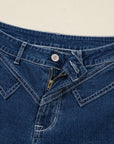 Denim Stitch High-Waist Cuff Jeans
