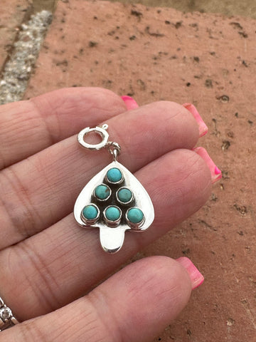 Sterling Silver and Turquoise Mini Christmas Tree Charm