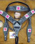 HILASON Western Horse Headstall Breast Collar Set Tack Genuine American Leather