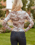 Western Camo Mesh Long Sleeve Top
