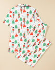 Christmas Trees & Nutcracker Buttoned Pajama Set