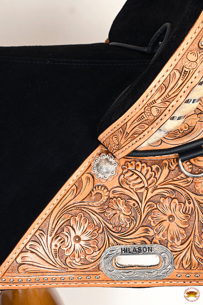 Hilason Western Horse Treeless Trail Barrel Saddle American Leather Tan