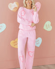 Valentine Chenille Heart Top and Pants Set