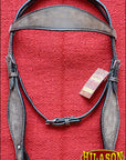 HILASON Western Horse Headstall Breast Collar Set Tack Genuine American Leather Plain Rough Out Dark Brown