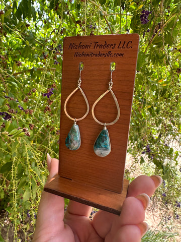 Handmade Turquoise Teardrop Earrings | The Golden Collection