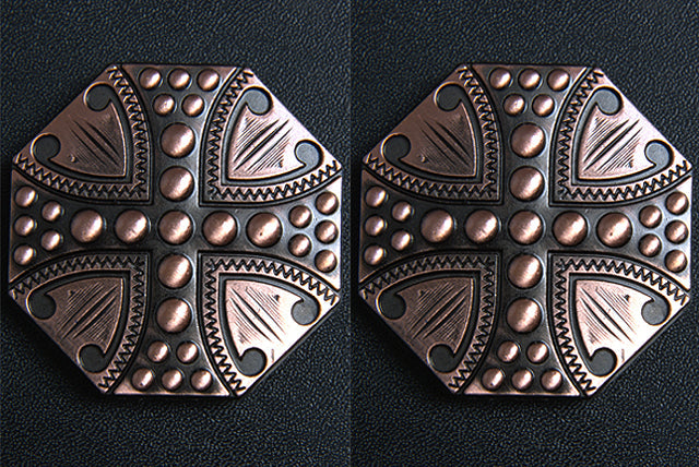 Western Screw Back Concho 1.5 In Copper Plated Cross Sign Saddle Cowgirl