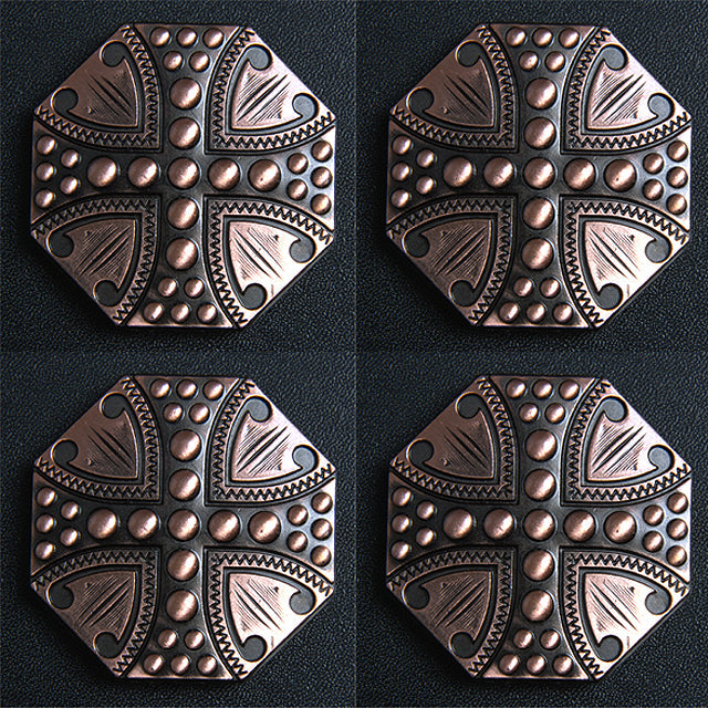 Western Screw Back Concho 1.5 In Copper Plated Cross Sign Saddle Cowgirl