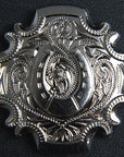 Western Screw Back Concho 1.5 In. Nickle Plated Horse Shoe Saddle Cowgirl