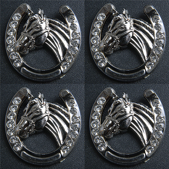 Western Screw Back Concho 1.5 In Horseshoe Silver Saddle Cowgirl Hilason