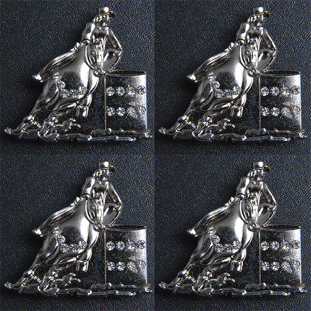 1 Pc Screw Back Concho 1.5 In Barrel Racer Nickle Plated Saddle Hilason